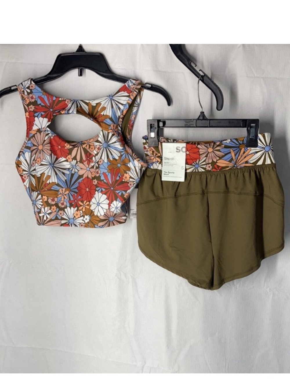 SO floral Sporty cutout top & high rise sporty short S jrs